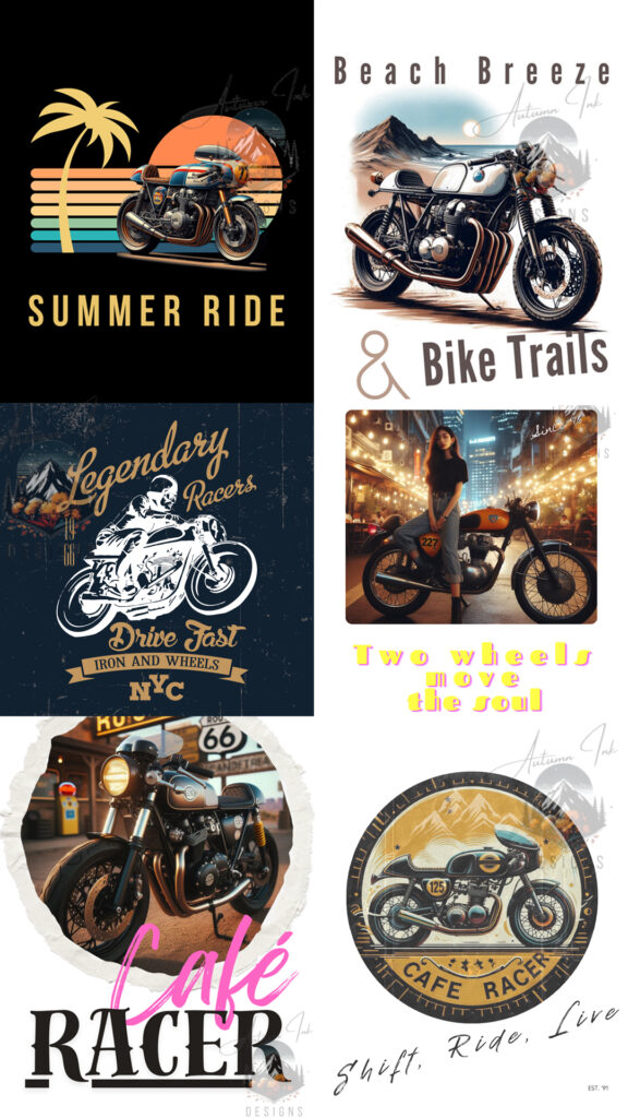 Café Racer Classics T-shirt Design Bundle